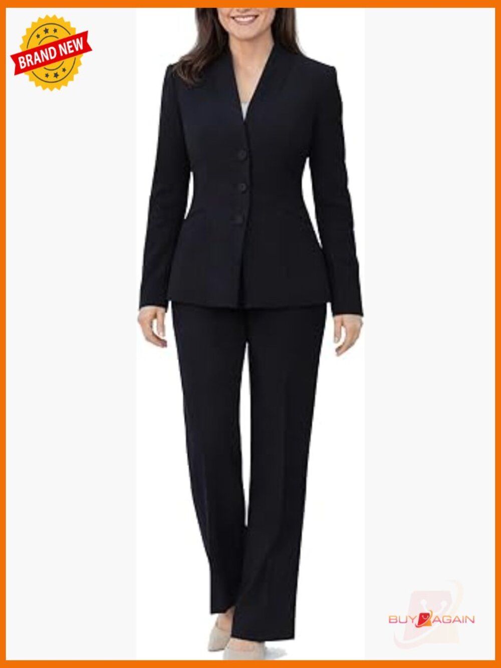 Women's Business Blazer & Wide Leg Pant Suit Set for Work